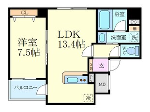 デセンテ北梅田の物件間取画像